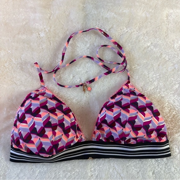 Victoria's Secret Other - Victoria's Secret Pink and Black Bikini Top Size M
